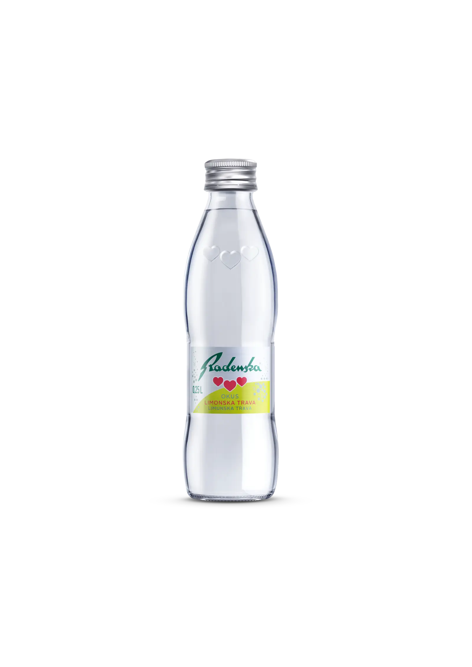 Radenska, Ujë me shije limoni, qelq, 0,25 L